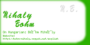 mihaly bohm business card